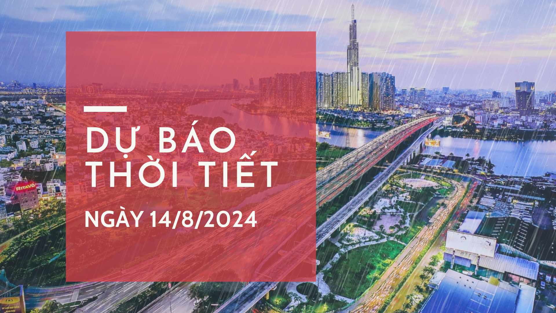 Dự báo thời tiết ngày 14/8/2024: TPHCM mưa muộn lúc chiều tối